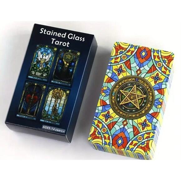 Stained Glass Tarot Cards, Fairy Tarot Cards 78 Card Deck Sealed New Excellent - Picture 4 of 6